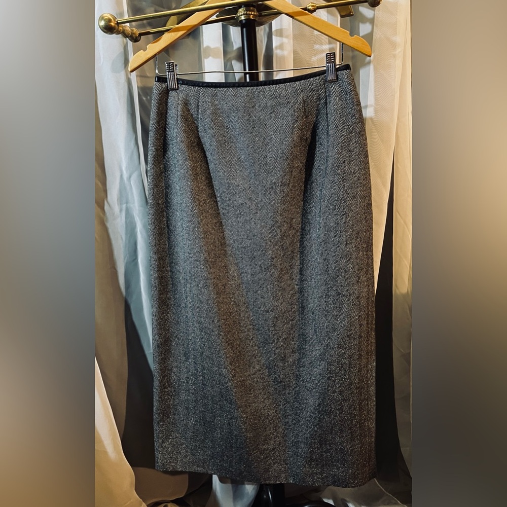 Wool & Leather Skirt